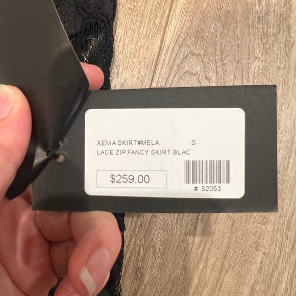 XD XENIA DESIGN Women's Lace & Taffeta Mela Pareo Skirt Size S In Black - Picture 12 of 13